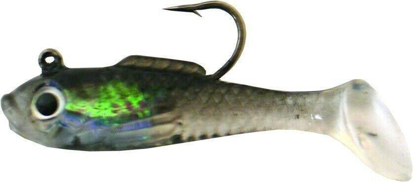 Creme Lures SSB101 Spoiler Shad Black 1.5" Soft Plastic Swimbait Fishing Lure - NORTH RIVER OUTDOORS