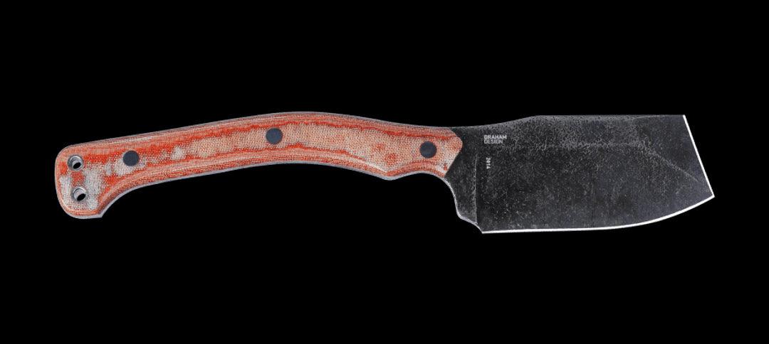 CRKT 2014 Razel Nax Fixed Blade Knife 4.29" 1075 Black Hammered Finish Chisel Blade, Brown Resin Infused Fiber Handles - NORTH RIVER OUTDOORS