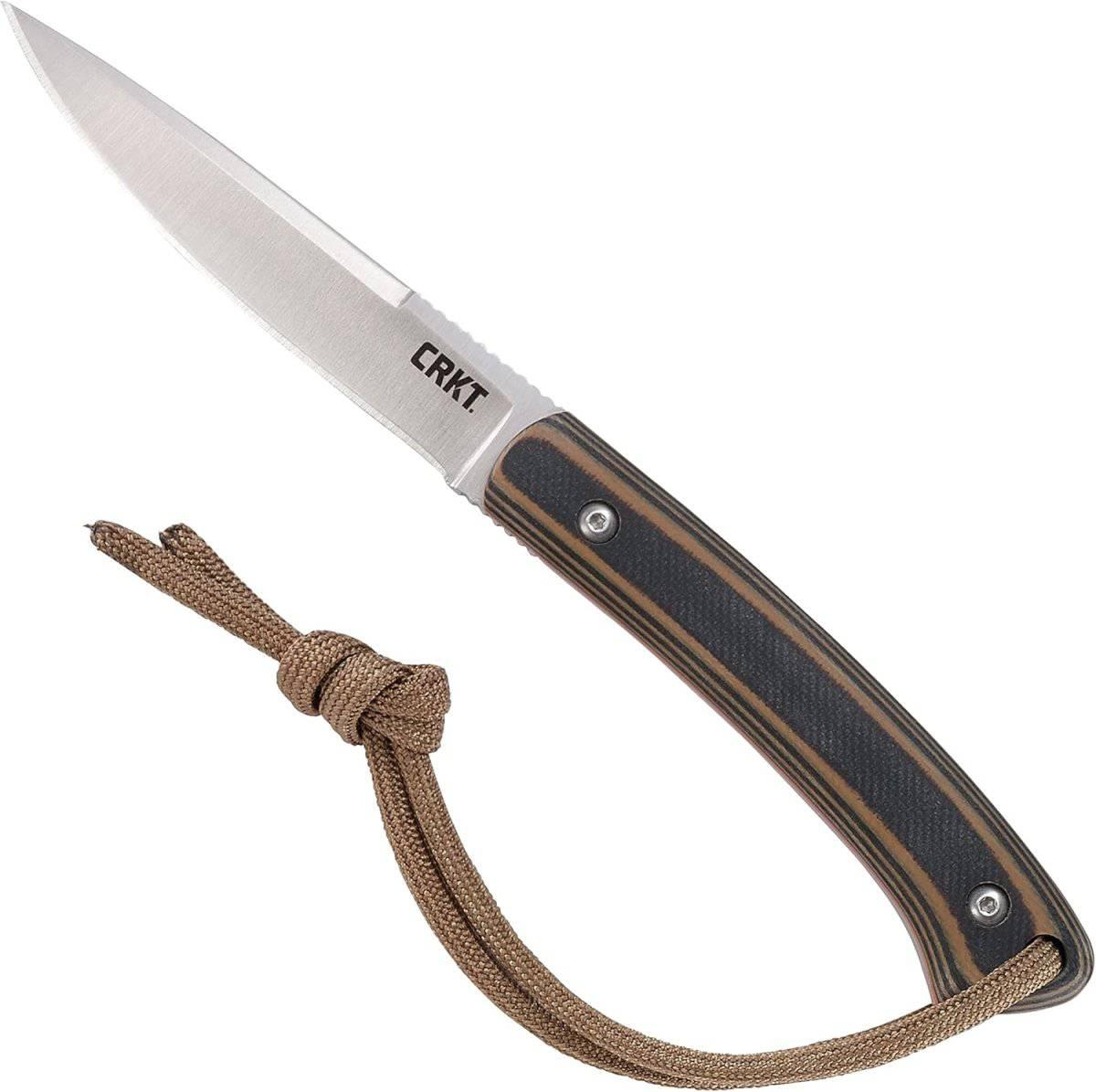 CRKT 2382 Biwa Fixed Blade Neck Knife 3.018" Satin Drop Point G10 Handles Sheath - NORTH RIVER OUTDOORS