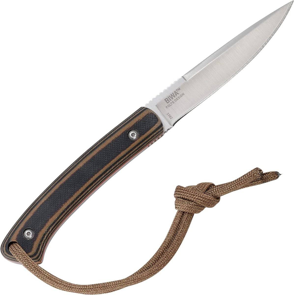 CRKT 2382 Biwa Fixed Blade Neck Knife 3.018" Satin Drop Point G10 Handles Sheath - NORTH RIVER OUTDOORS