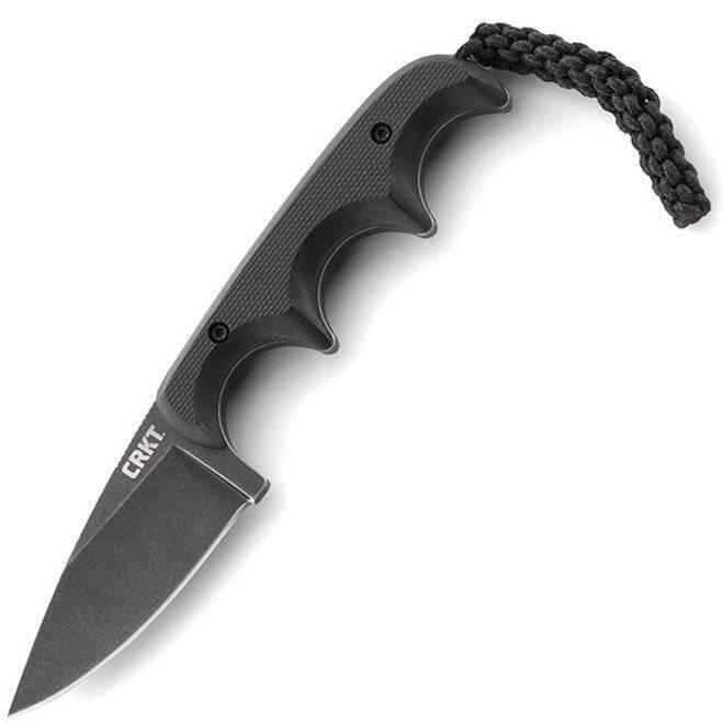 CRKT 2384K Folts Minimalist Fixed Blade Neck Knife 2.16" Black Stonewashed Drop Point Blade G10 Handles - NORTH RIVER OUTDOORS