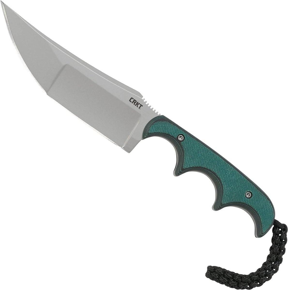 CRKT 2394 Folts Minimalist Katana Fixed Blade Neck Knife 3.56" Plain Blade Green Resin Fiber Handles - NORTH RIVER OUTDOORS