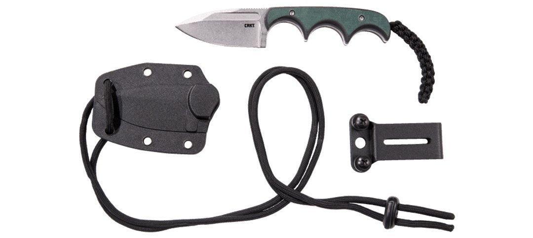 CRKT 2396 Folts Minimalist Fixed Blade Neck Knife 2.15" Stonewash Spear Point - NORTH RIVER OUTDOORS