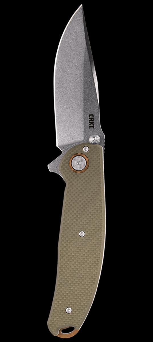 CRKT 2471 Butte Deadbolt Lock Assisted Flipper Knife 3.36" D2 Stonewashed G10 - NORTH RIVER OUTDOORS