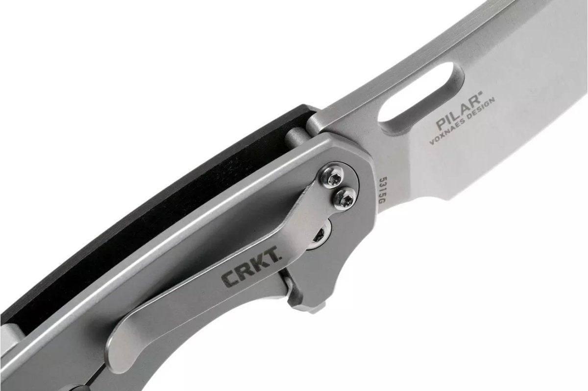 CRKT 5315G Jesper Vox Pilar Large Flipper Knife 2.669" Satin Plain Blade Black G10 - NORTH RIVER OUTDOORS