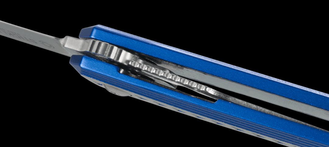 CRKT 6710 Stickler Assisted Flipper Knife 3.38" Sandvik 12C27, Blue & Silver - NORTH RIVER OUTDOORS