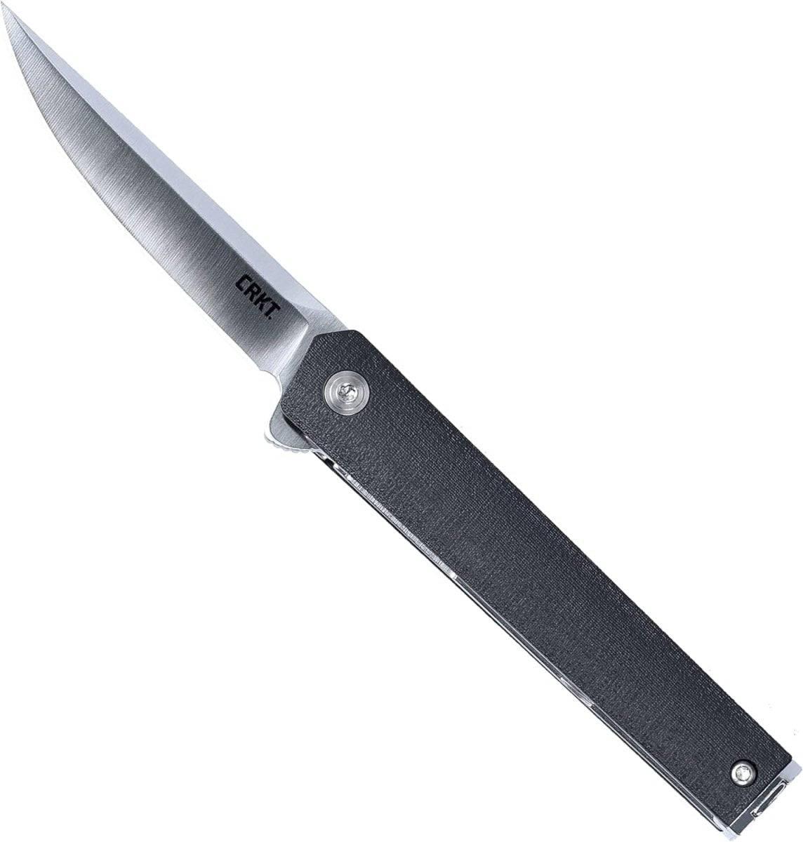 CRKT 7095KX CEO Compact Gentleman's Flipper Knife 2.61" Satin Clip Point Blade Black Handles - NORTH RIVER OUTDOORS