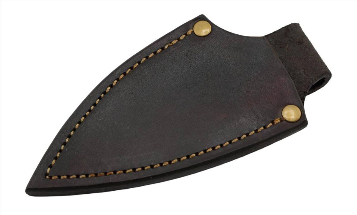 CUR Custom Shrike EDC Fixed Blade Knife 3.25" Raffir Noble Curly Bronze Scales Mosaic Pins - NORTH RIVER OUTDOORS