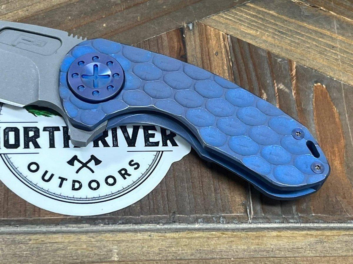 Curtiss F3 Compact Slicer Flipper PM-Mill Handles SW MagnaCut Blasted Ti Blue (USA) - NORTH RIVER OUTDOORS