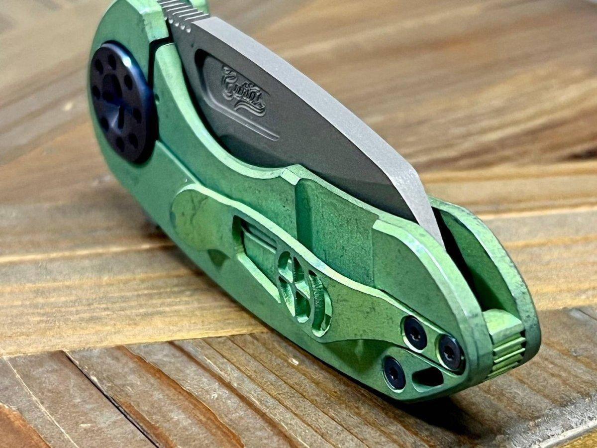 Curtiss F3 Compact Wharny Flipper Titanium Handles SW MagnaCut Blasted Blue (USA) - NORTH RIVER OUTDOORS