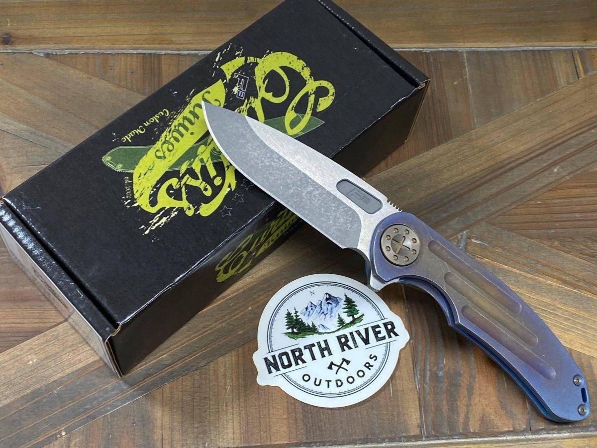 Curtiss F3 Large Slicer Flipper Slim MagnaCut Stonewash Ball Mill Ombre Bronze (USA) - NORTH RIVER OUTDOORS