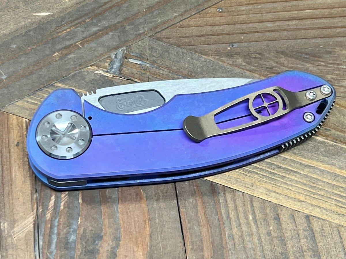 Curtiss F3 Med MagnaCut Slicer Non-Flipper Knife 3.25" "Blurple Monster" - NORTH RIVER OUTDOORS