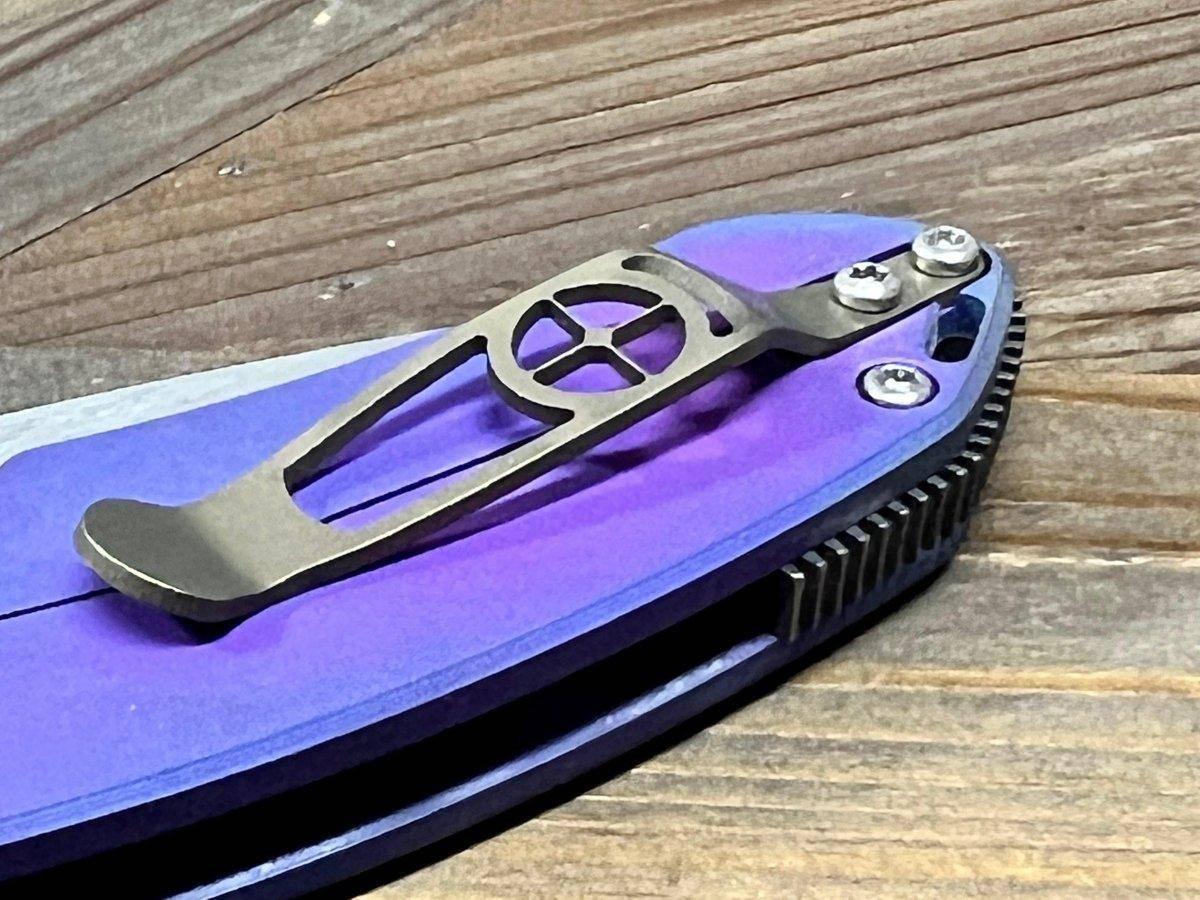 Curtiss F3 Med MagnaCut Slicer Non-Flipper Knife 3.25" "Blurple Monster" - NORTH RIVER OUTDOORS