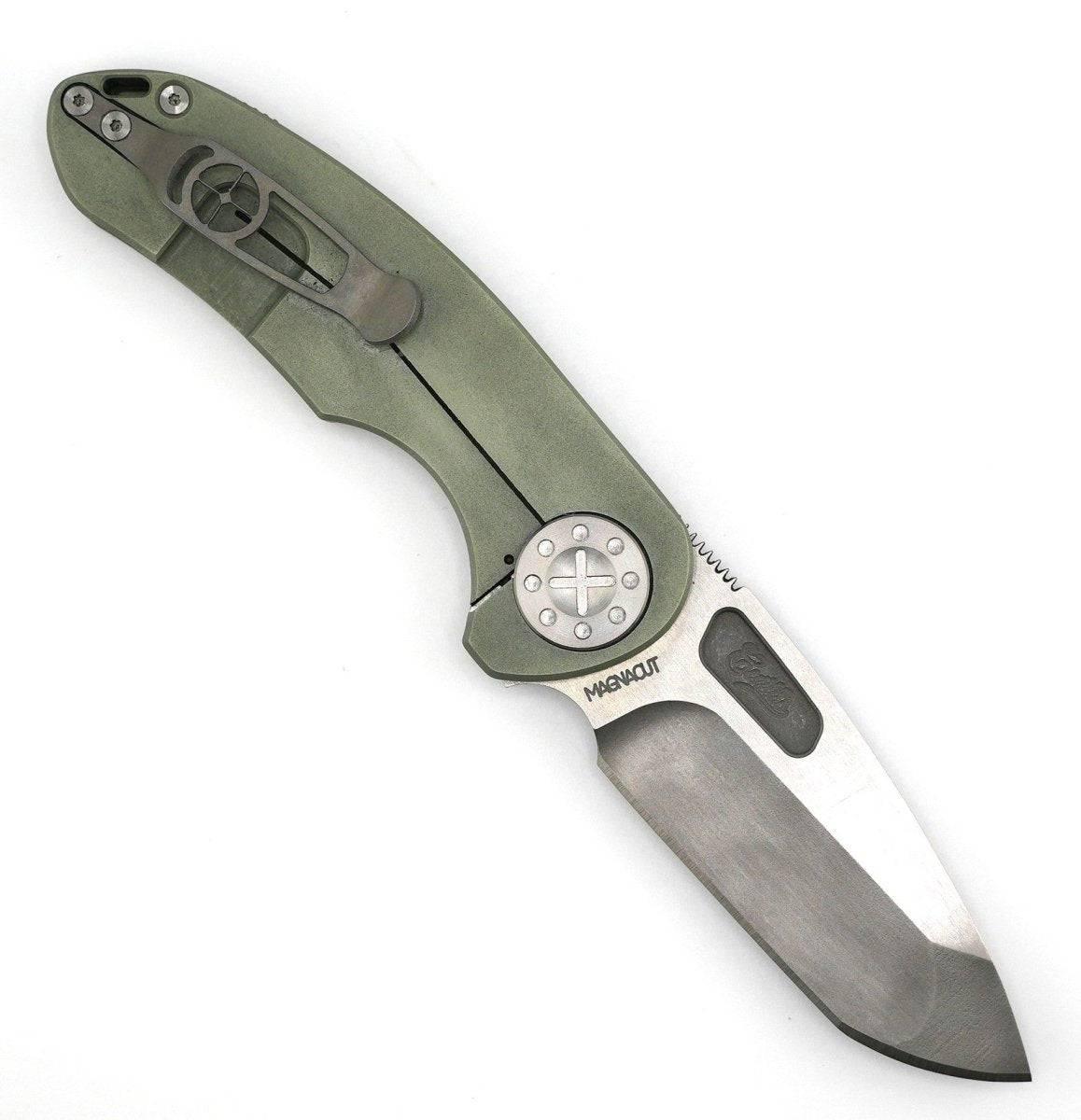Curtiss F3 Medium Spanto Semi-Custom Non-Flipper Slim MagnaCut Hunter Green Handles (USA) - NORTH RIVER OUTDOORS