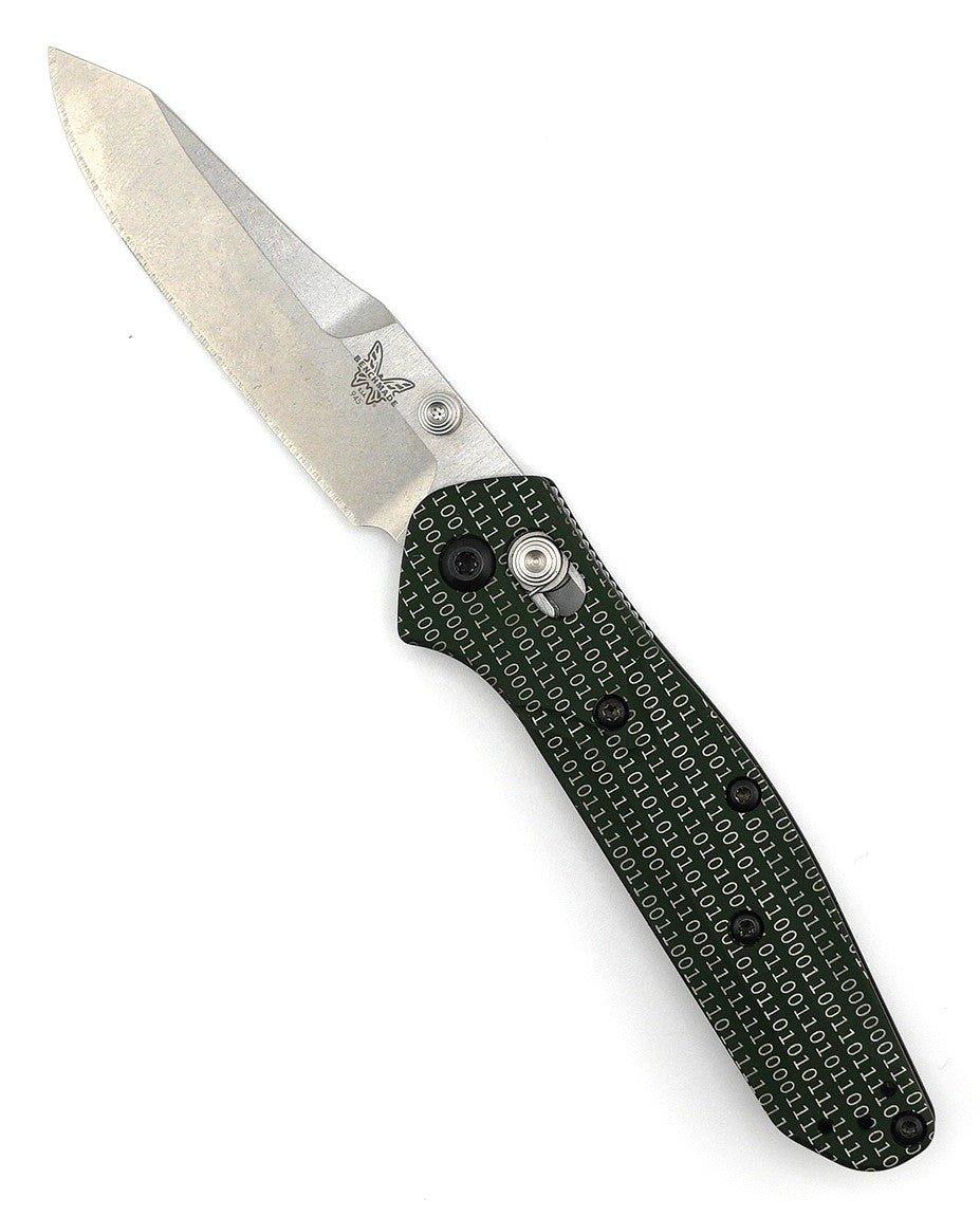 Custom Engraved Benchmade 945 Mini Osborne Folding Knife 2.92" S30V Satin Plain Blade, Green - NORTH RIVER OUTDOORS