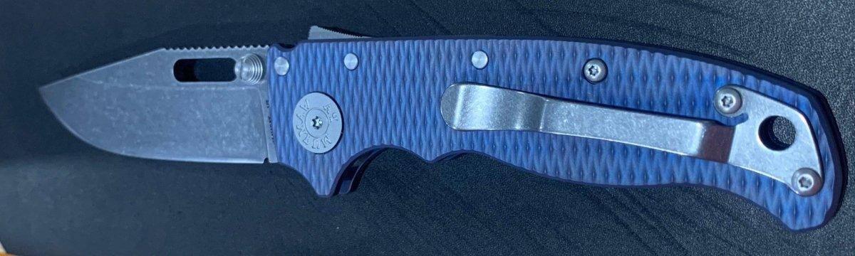 Custom Demko AD20.5 Shark Lock Folding Knife 3" CPM-3V Clip Point Textured Titanium "Purple Passion" - NORTH RIVER OUTDOORS