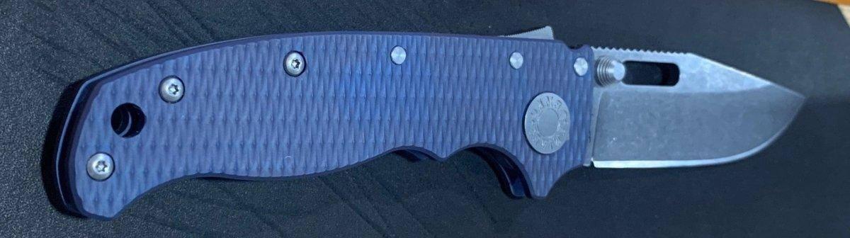 Custom Demko AD20.5 Shark Lock Folding Knife 3" CPM-3V Clip Point Textured Titanium "Purple Passion" - NORTH RIVER OUTDOORS