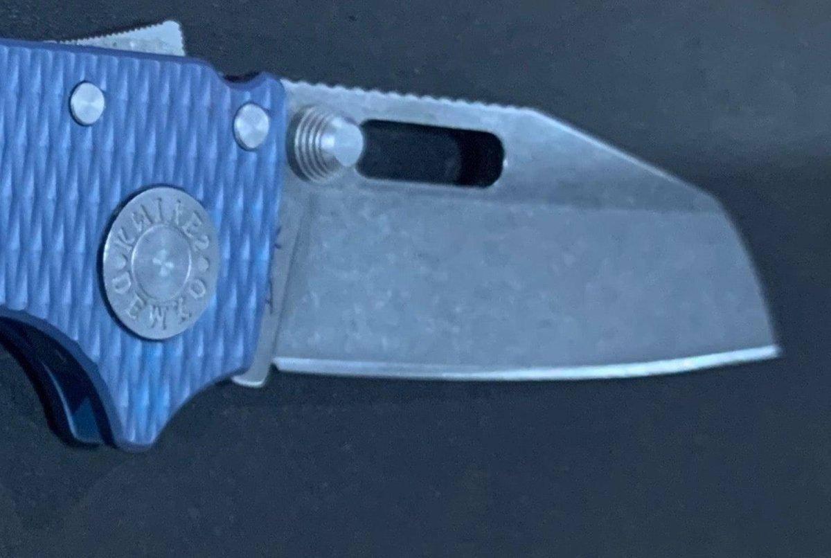Custom Demko AD20.5 Shark Lock Folding Knife 3" CPM-3V Sheepsfoot Textured Titanium "Neptune" - NORTH RIVER OUTDOORS