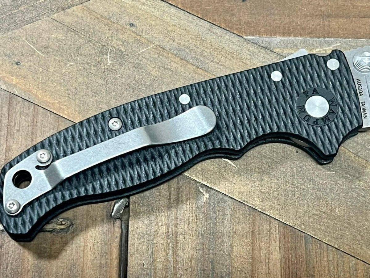 Demko AD 20.5 Shark Lock 205F12 Black Folding Knife AUS-10A Clip Point - NORTH RIVER OUTDOORS