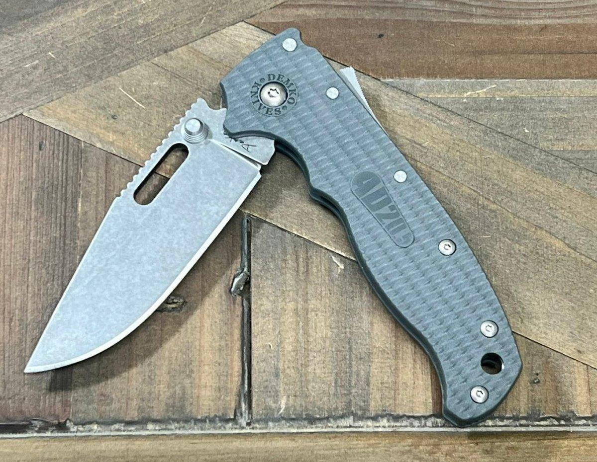Demko AD 20.5 Shark Lock 20F2102 Grey Folding Knife AUS-10A Clip Point - NORTH RIVER OUTDOORS
