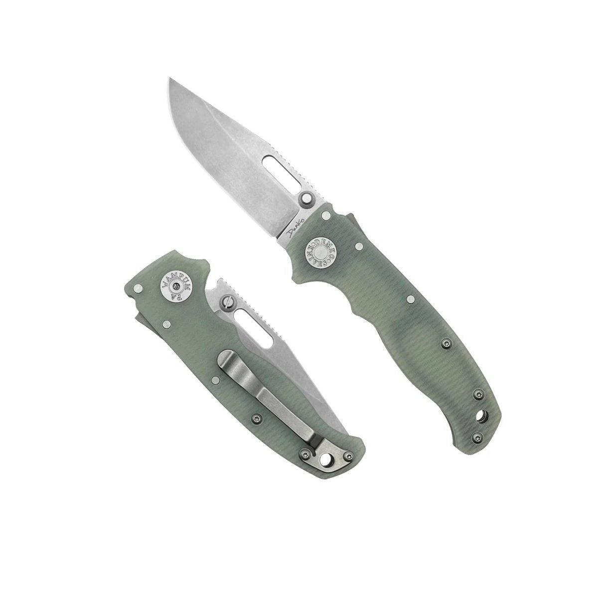 Demko AD20.5 Shark Lock Folding Knife 3" S35VN Clip Point Jade G10 - NORTH RIVER OUTDOORS