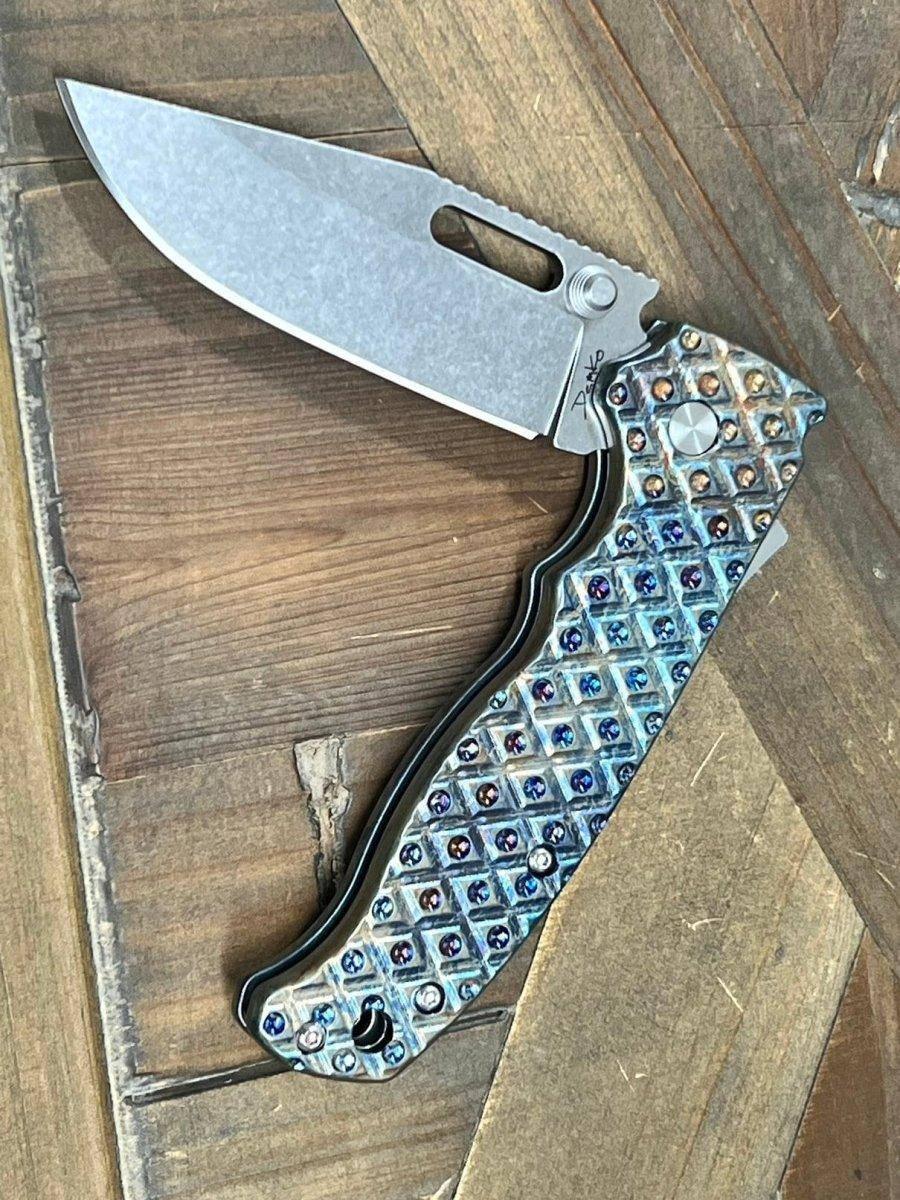 Demko Limited Edition AD20.5 Shark Lock Folding Knife 3" S35VN Clip Point Titanium Handles - NORTH RIVER OUTDOORS