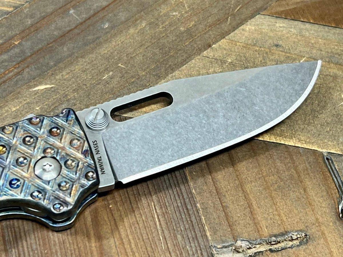Demko Limited Edition AD20.5 Shark Lock Folding Knife 3" S35VN Clip Point Titanium Handles - NORTH RIVER OUTDOORS