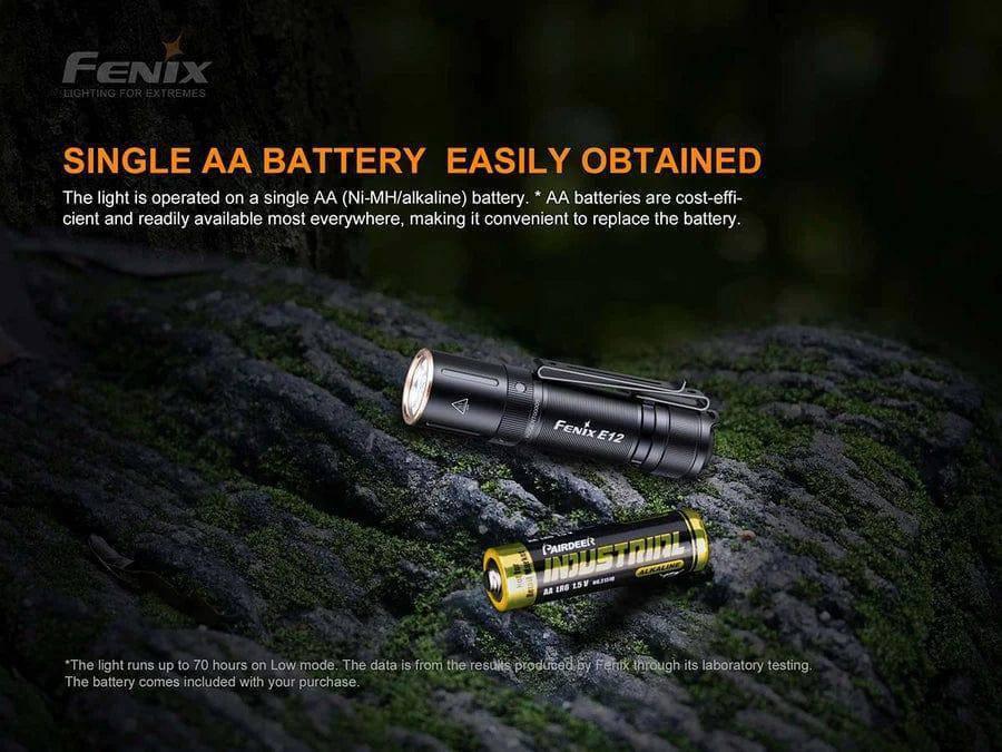 Fenix E12 V2.0 AA EDC Flashlight - NORTH RIVER OUTDOORS