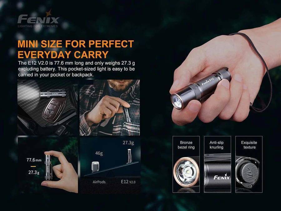 Fenix E12 V2.0 AA EDC Flashlight - NORTH RIVER OUTDOORS