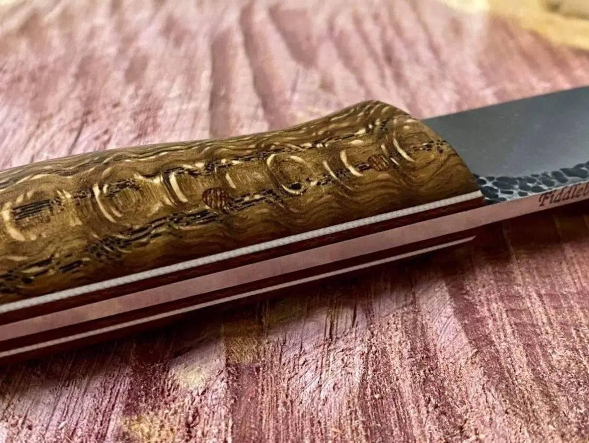 Fiddleback Forge Bushcrafter 4" Blade w/ Curly Ash Handles - NORTH RIVER OUTDOORS