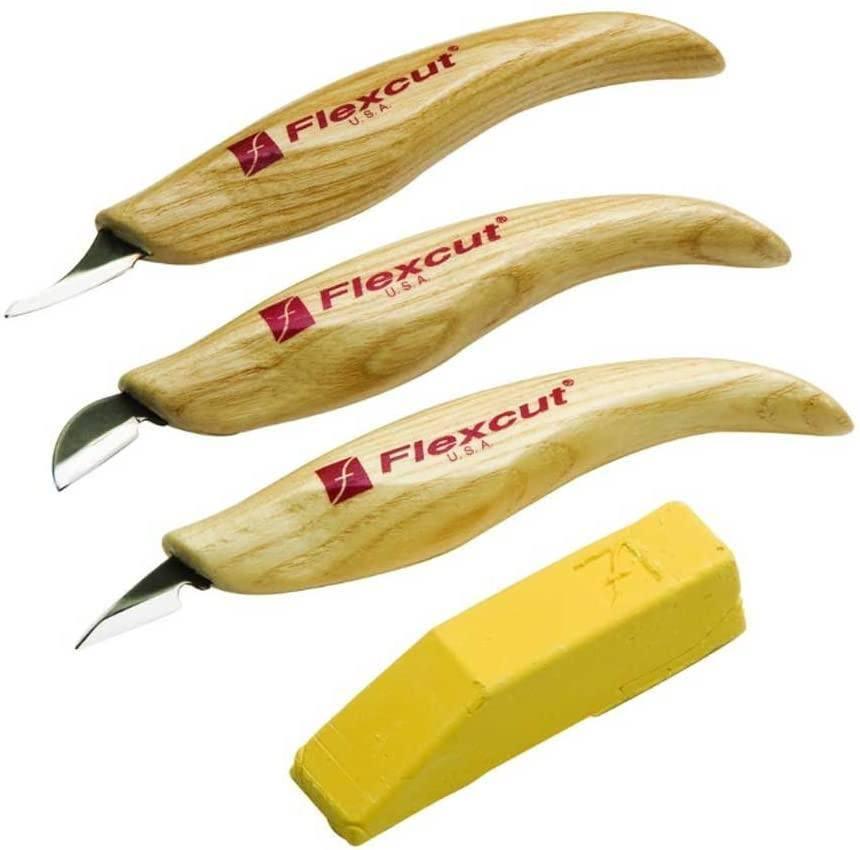 Flexcut KN400 Detail 3 Piece Carving Knife Set w/ Compound - NORTH RIVER OUTDOORS