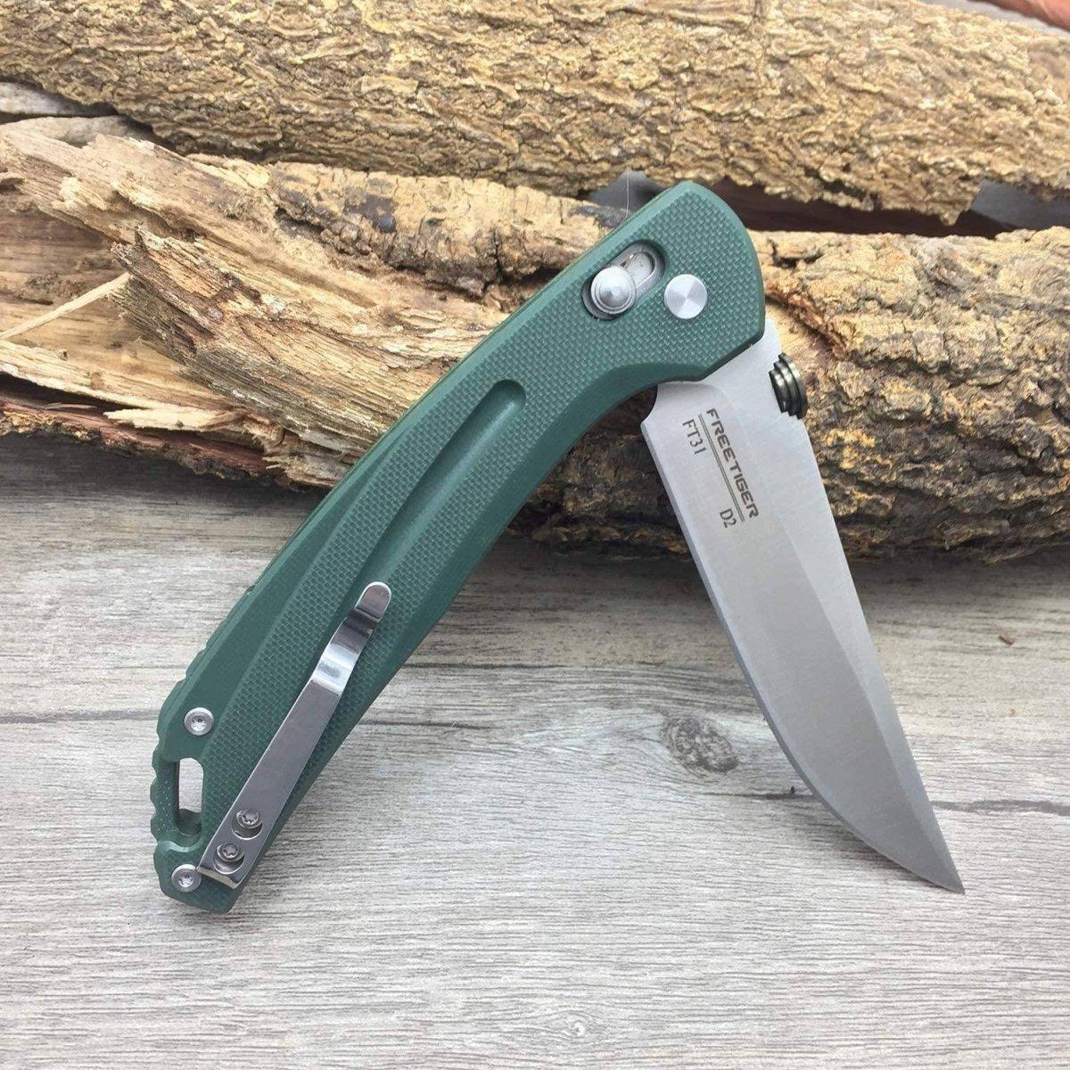 FreeTiger FT31-GR Axis Lock Folding Knife D2 3.43 - NORTH RIVER OUTDOORS