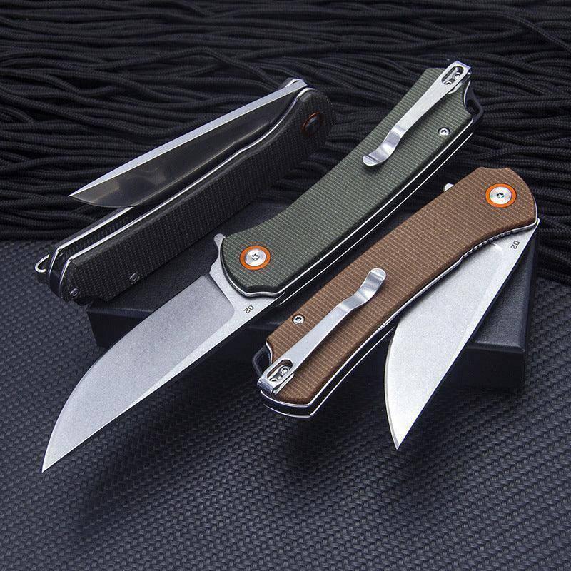 FreeTiger FT956 Flipper Folding Pocket Knife 3.346” D2 Blade Flax Fiber Handle - NORTH RIVER OUTDOORS