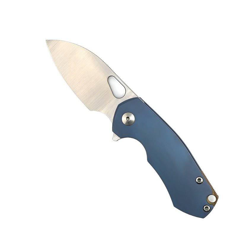 Custom GiantMouse ACE Riv Ti Framelock Blue Titanium Folding Knife - NORTH RIVER OUTDOORS