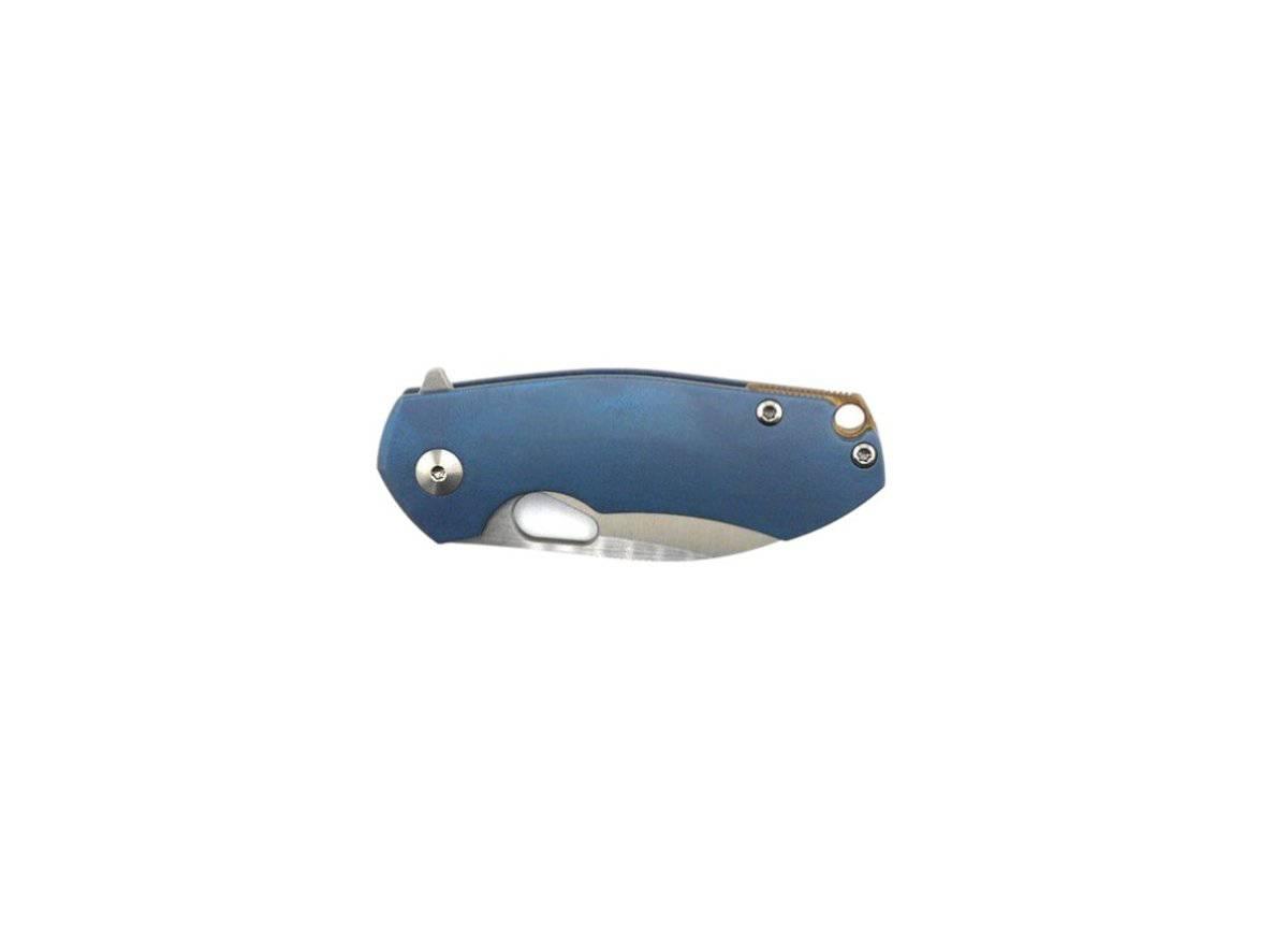 Custom GiantMouse ACE Riv Ti Framelock Blue Titanium Folding Knife - NORTH RIVER OUTDOORS