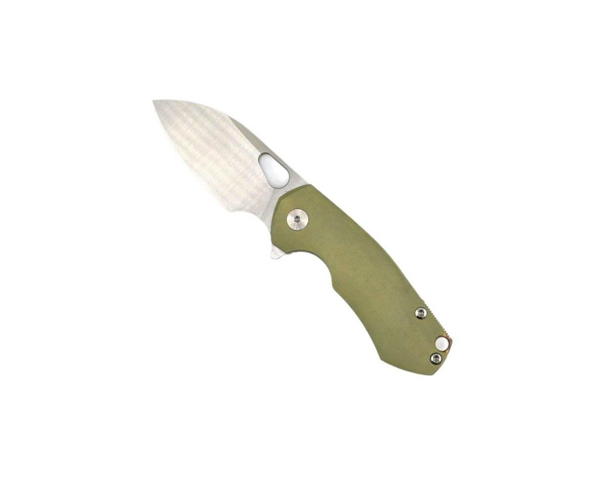 Custom GiantMouse ACE Riv Ti Framelock OD Green Titanium Folding Knife - NORTH RIVER OUTDOORS