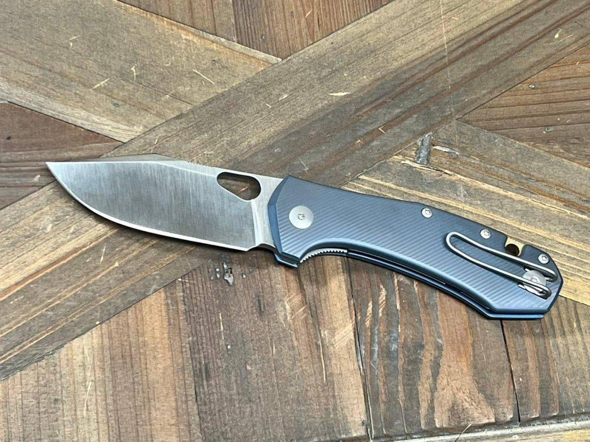 GiantMouse ACE Atelier Semi-Custom Ti Anodized Folding Knife 2.875" Elmax "Midnight Blue" - NORTH RIVER OUTDOORS