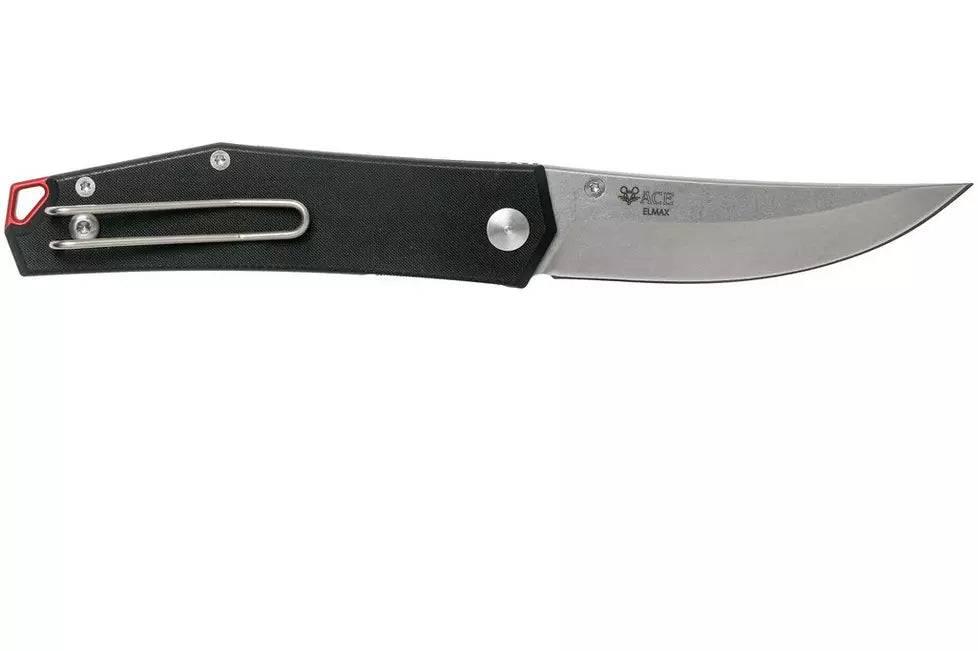 GiantMouse ACE Clyde Folding Knife 3" N690 Satin Blade, Black Aluminum Handles - NORTH RIVER OUTDOORS