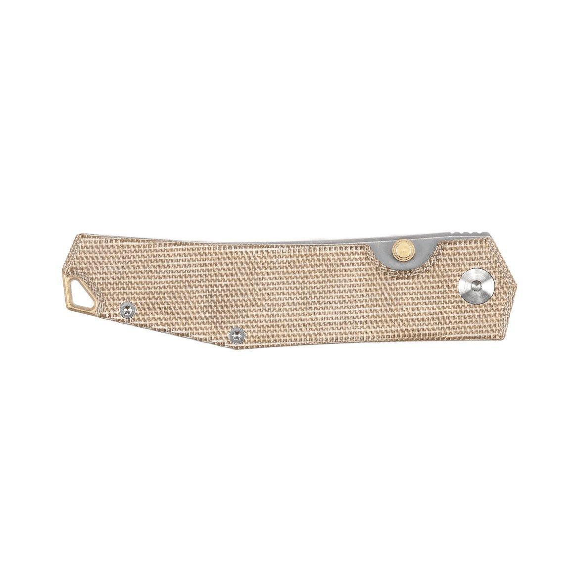 GiantMouse ACE Clyde Natural Canvas Brass Folding Knife - NORTH RIVER OUTDOORS