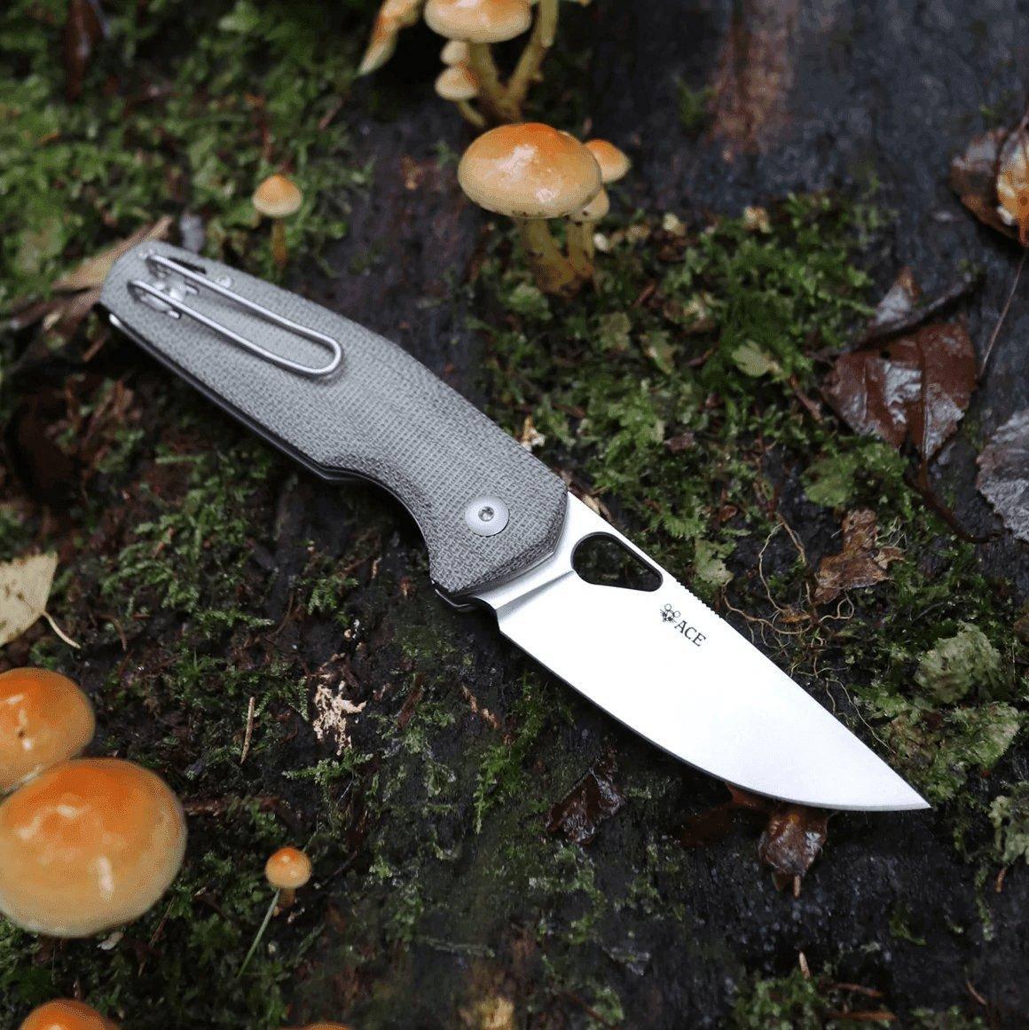 GiantMouse ACE Nimbus V2 Green Canvas Folding Knife - NORTH RIVER OUTDOORS