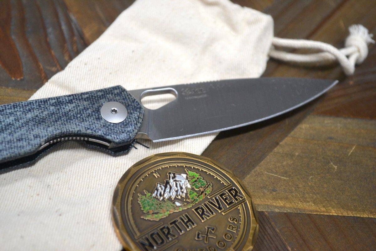 GiantMouse ACE REO Folding Knife 3.325" MagnaCut Stonewashed Drop Point Denim - NORTH RIVER OUTDOORS
