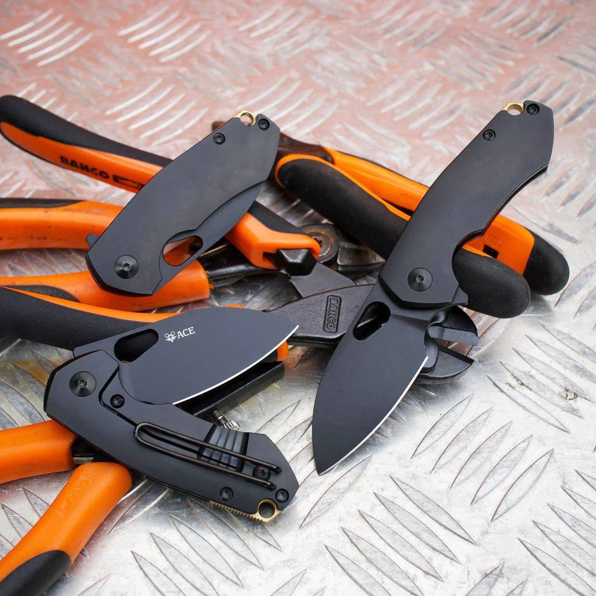 GiantMouse ACE Riv Ti Blackout Titanium Folding Knife - NORTH RIVER OUTDOORS