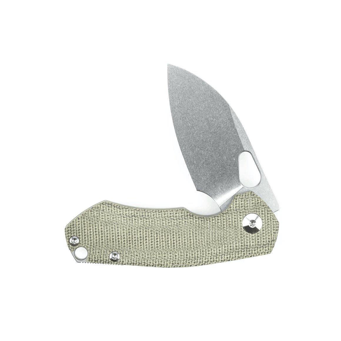 GiantMouse ACE Riv Ti Framelock Green Canvas Folding Knife - NORTH RIVER OUTDOORS