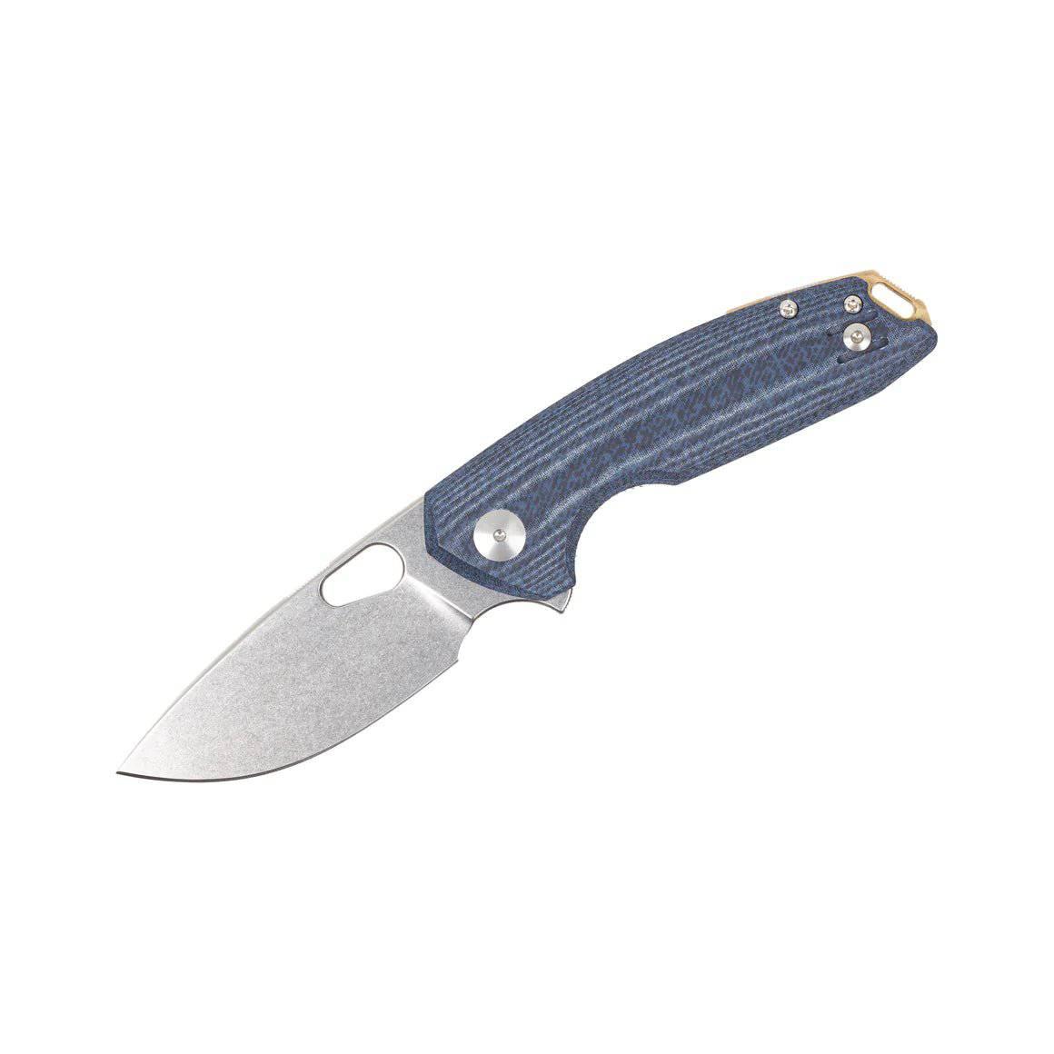 GiantMouse ACE Tribeca Flipper Knife 2.875" MagnaCut Stonewashed Drop Point Denim Blue Micarta (Italy) - NORTH RIVER OUTDOORS