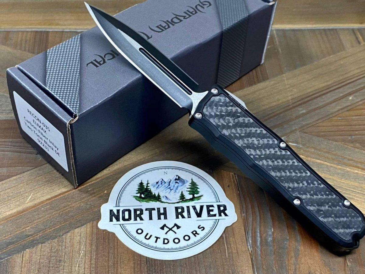 Guardian Tactical RECON-035 92231 Auto Knife Two Tone Double Edge Carbon Fiber - NORTH RIVER OUTDOORS