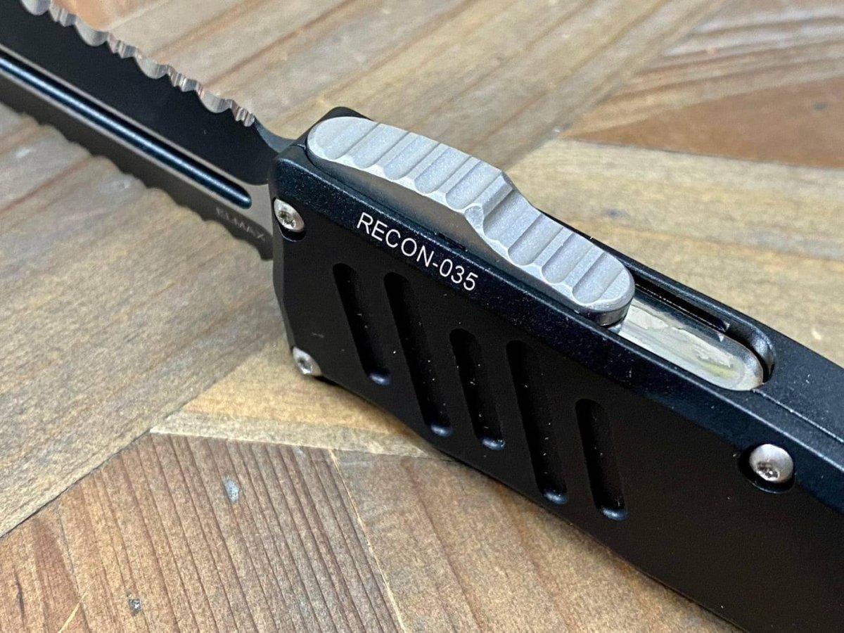 Guardian Tactical RECON-035 93232 Two Tone Black DE Serrated Auto Knife 3.3" - NORTH RIVER OUTDOORS