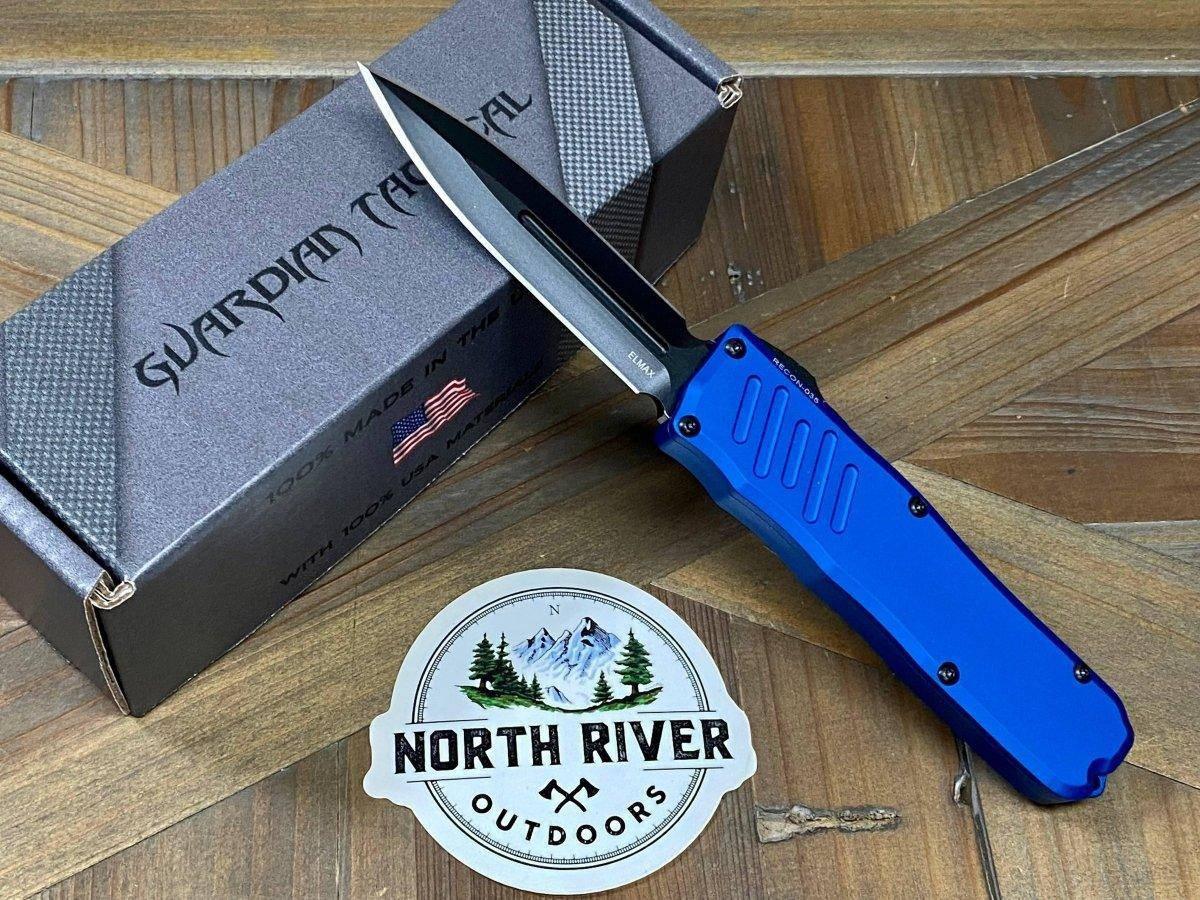 Guardian Tactical Recon-035 94131 D/E Auto Blue Black Tactical Knife (3.25") - NORTH RIVER OUTDOORS