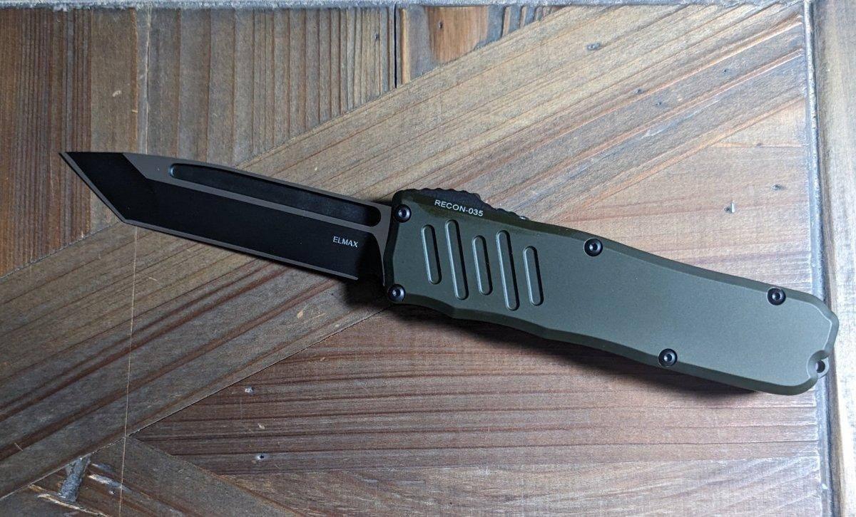 Guardian Tactical Recon-035 Two-tone Elmax Tanto OD OTF Auto Knife 98221 - NORTH RIVER OUTDOORS