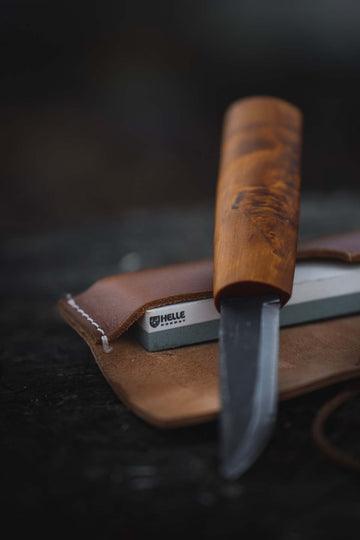 Helle Sharpening Stone S with Leather Holster (Norway) - NORTH RIVER OUTDOORS