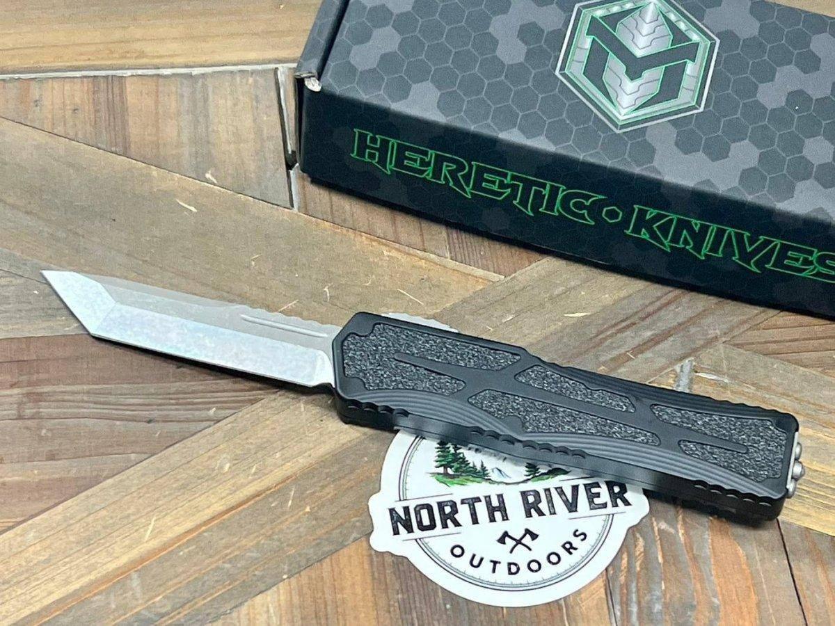 Heretic Knives H040-2A Colossus Tanto Stonewash Auto OTF MagnaCut Black (USA) - NORTH RIVER OUTDOORS